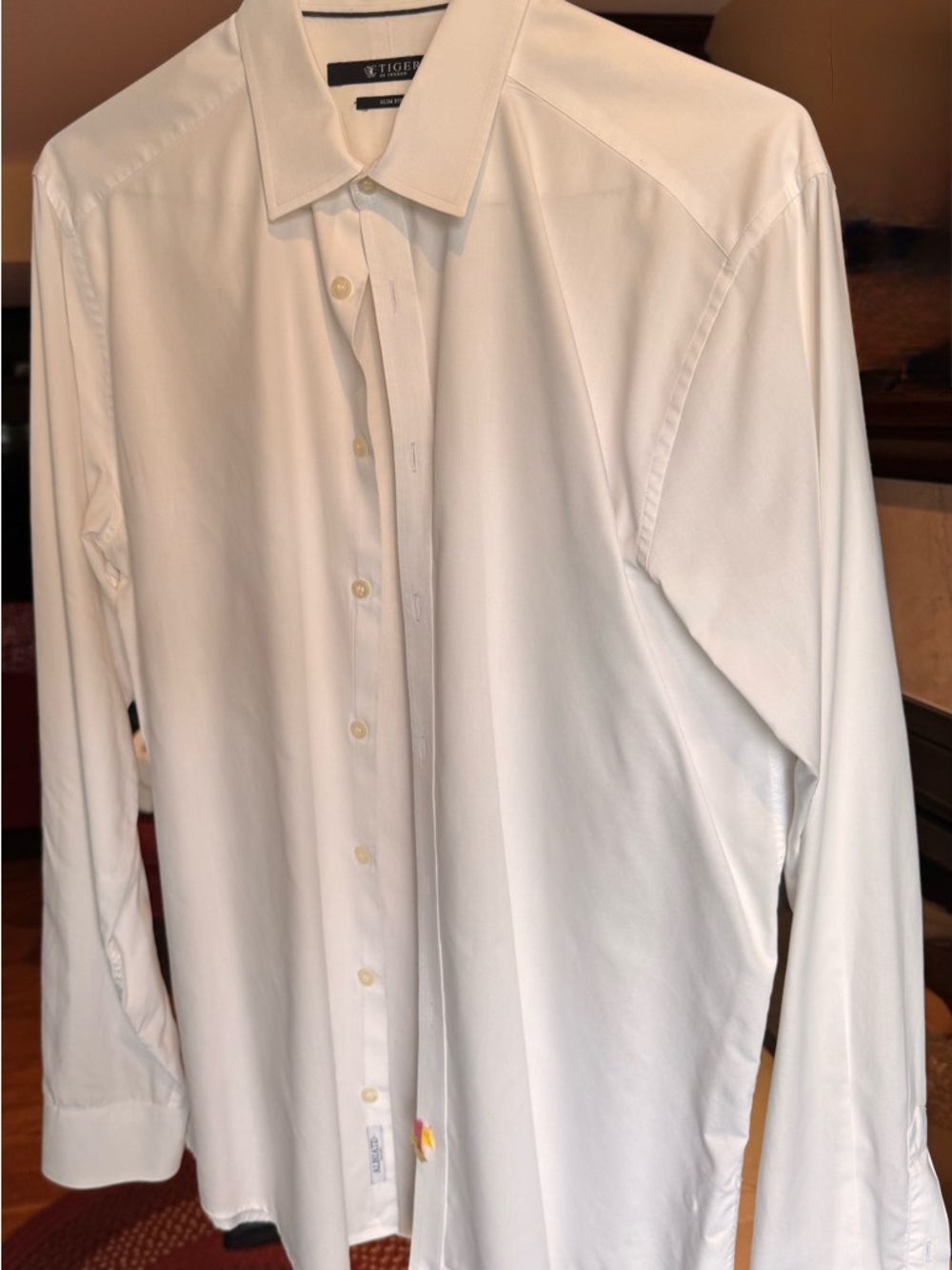 Tiger of Sweden Men’s White Long-Sleeve Dress Shirt Size 42 (16.5 neck/Large)